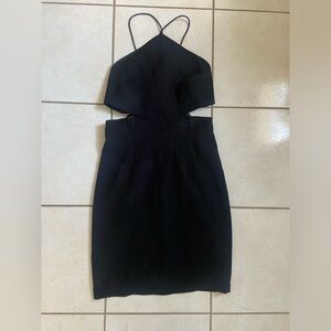 Aidan by Aidan Mattox Black Mini Cut-Out Dress